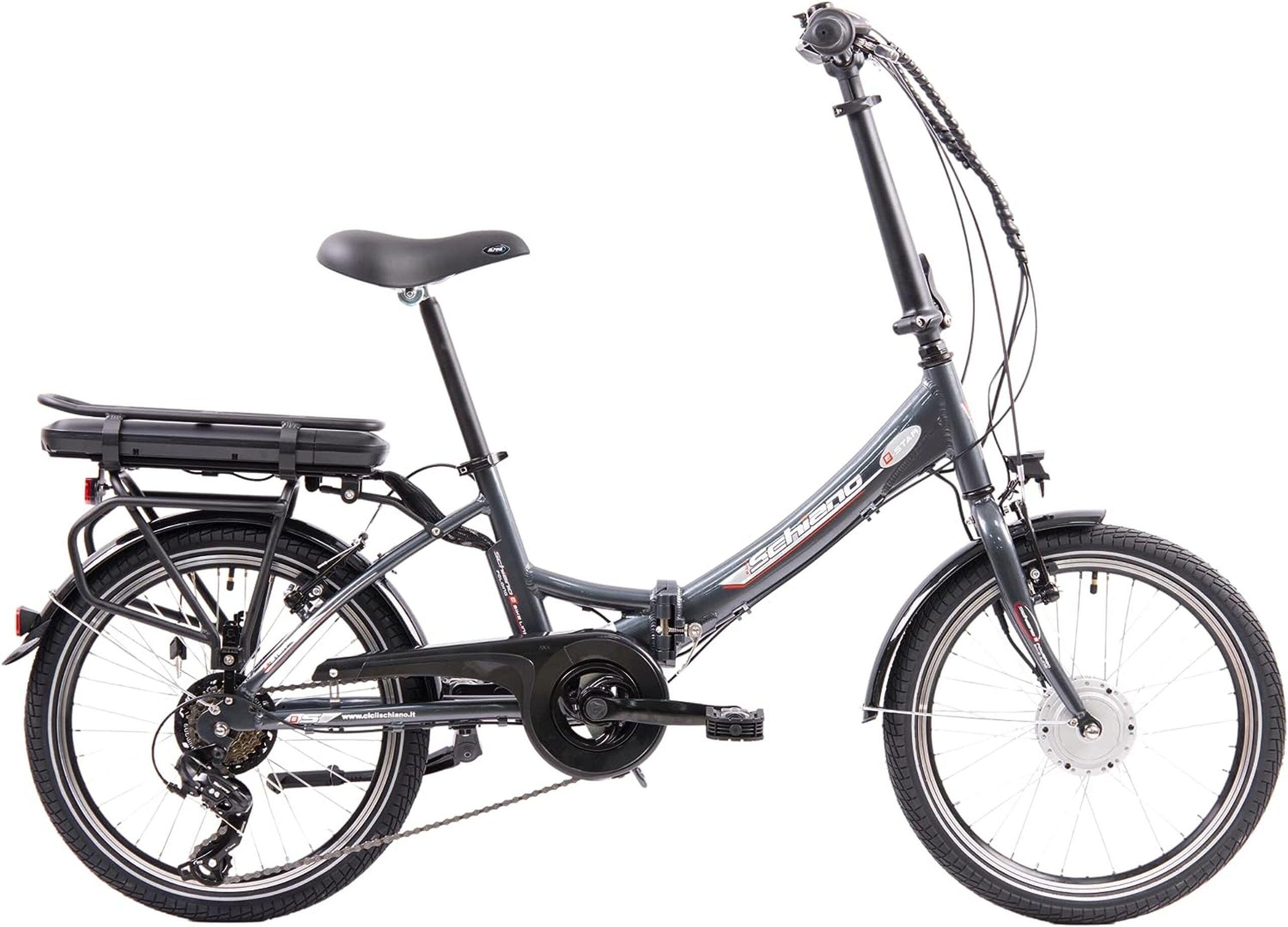 F.LLI SCHIANO E-Star 20" e-bike plegable con pedaleo asistido, Antracita