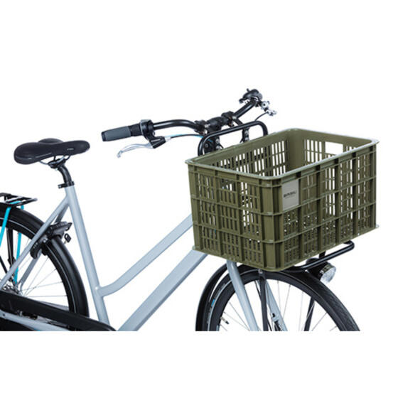 Basil Crate L caisse vélo 40L vert mousse, plastique recyclé, 38x49x26 cm, ... 6/7