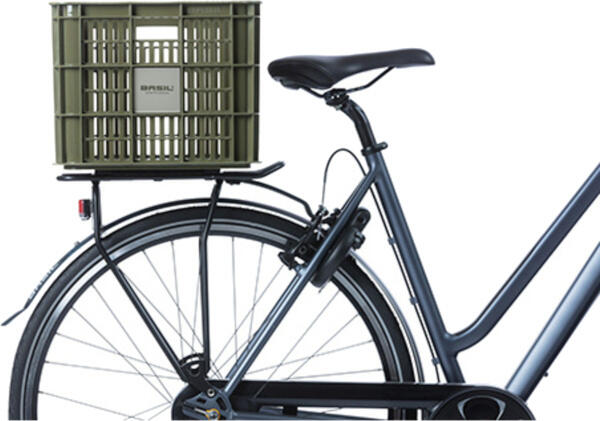 Basil Crate L caisse vélo 40L vert mousse, plastique recyclé, 38x49x26 cm, ... 5/7