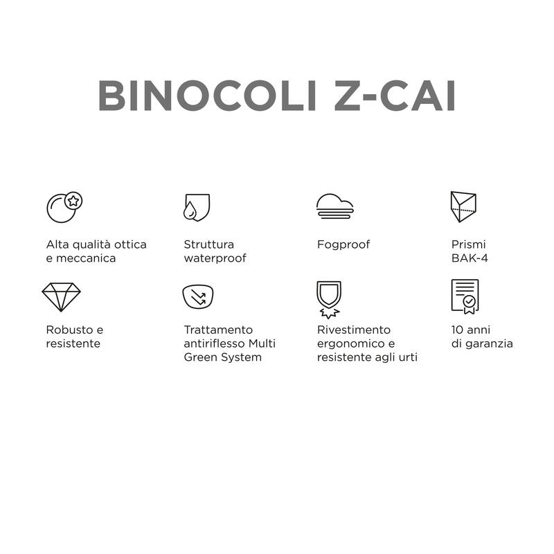 Binocolo professionale Z-CAI 10x42 grigio approvato dal CLUB ALPINO ITALIANO