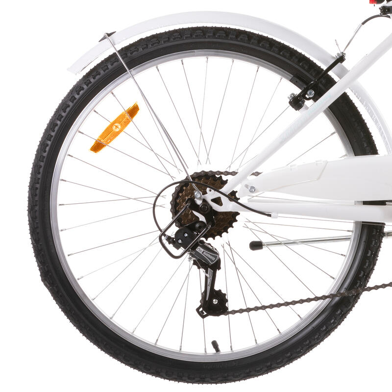 Bicicleta Paseo Niños Scrapper Rueda 24” 6 Velocidades Blanca