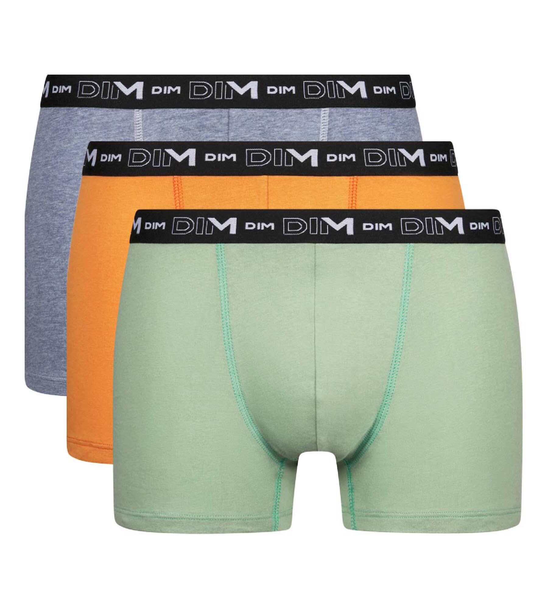 Lot de 3 Boxers Vert/Gris/Orange Homme Dim D6596 4/5