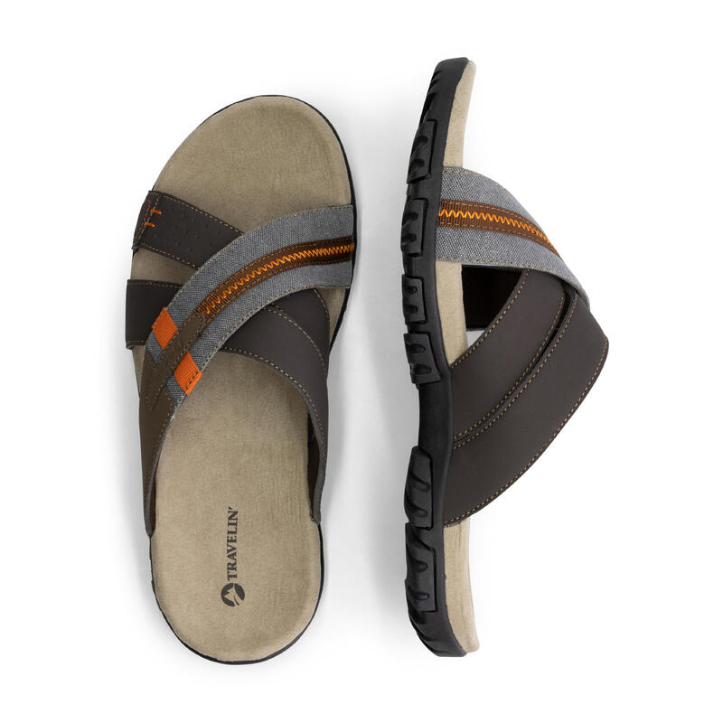 Leren wandelslippers - Profielzool voor extra grip - Heren - Solsvik