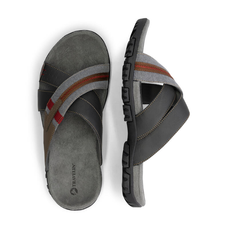 Leren wandelslippers - Profielzool voor extra grip - Heren - Solsvik