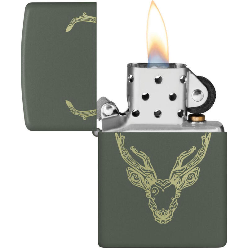 ZIPPO Benzinfeuerzeug "Deer Design" in grün