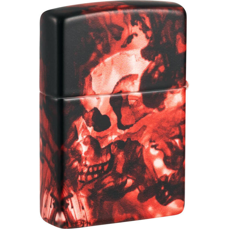 ZIPPO Benzinfeuerzeug "Spooky Skulls" in rot color 540°