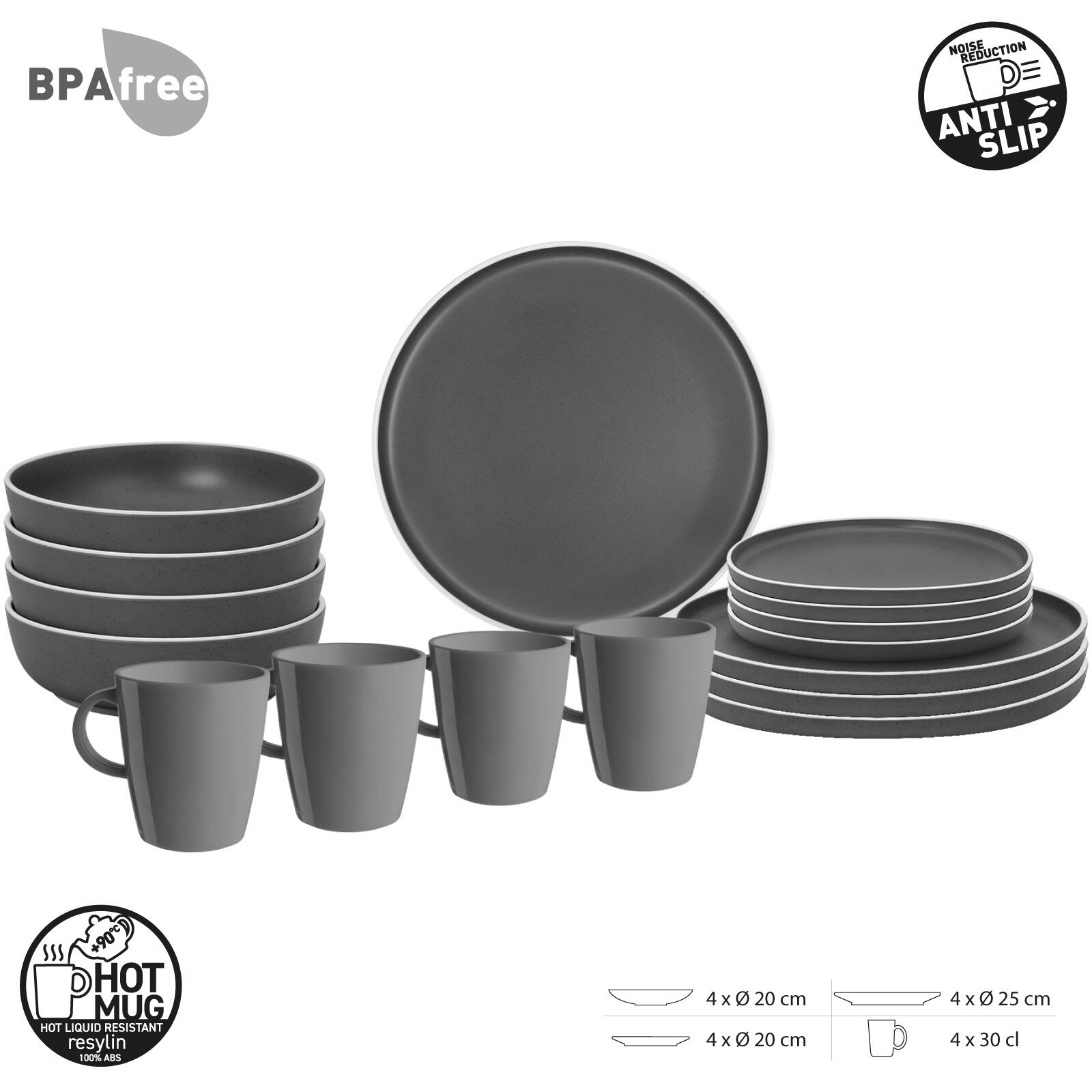 Set di stoviglie in melamina Lunch Box Dolomit Stone Touch Piatti da Campeggio 2/5