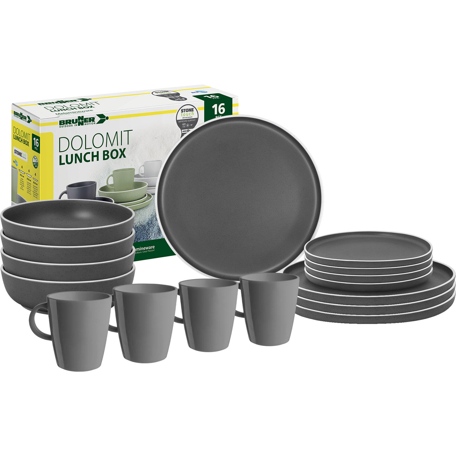 Set di stoviglie in melamina Lunch Box Dolomit Stone Touch Piatti da Campeggio 3/5