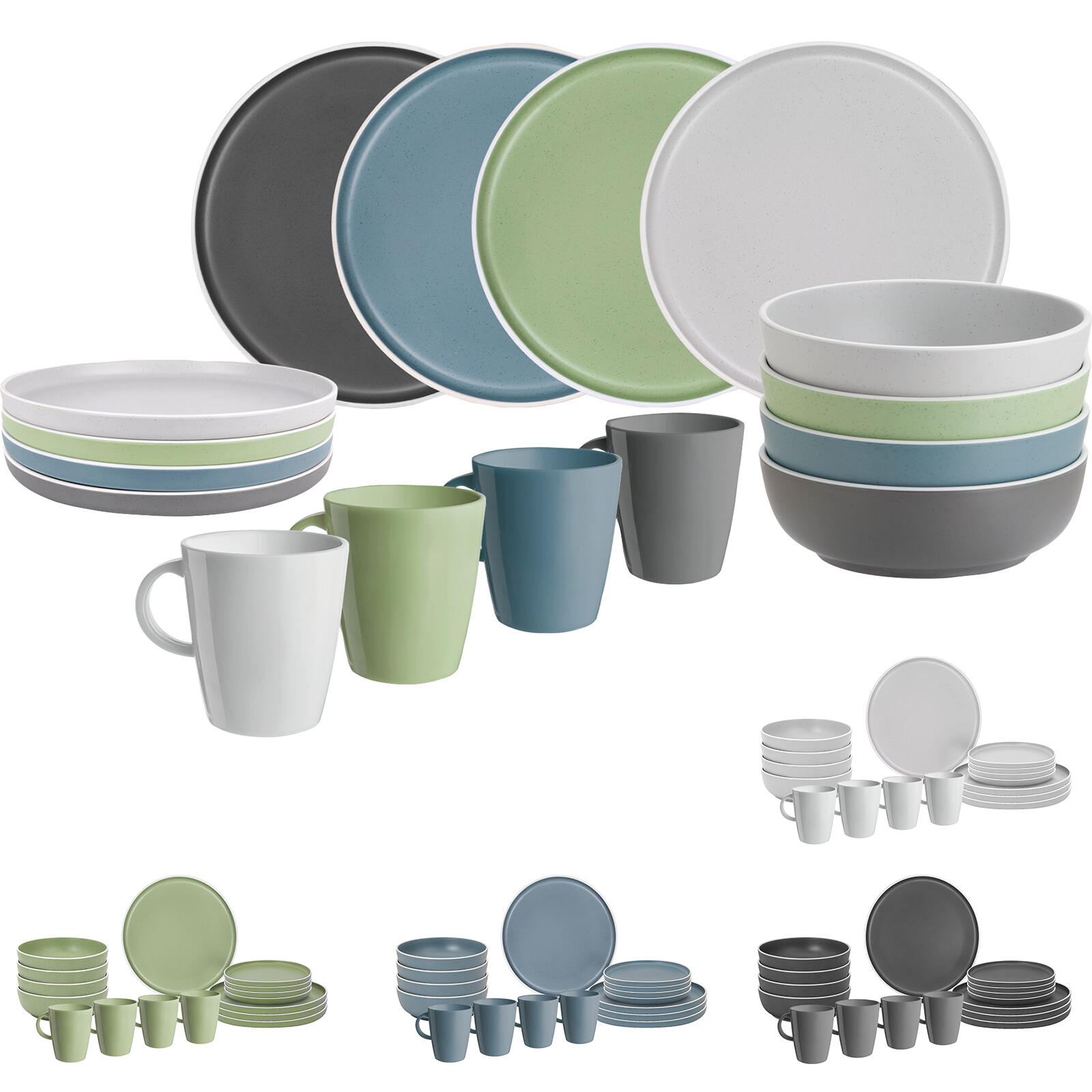 Melamine servies Set Lunch Box Dolomit Stone Touch Camping Borden 16st 5/5
