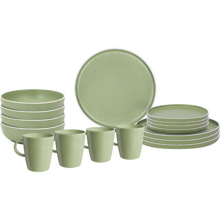 Melamin Geschirr Set Lunch Box Dolomit Stone Touch Camping Teller 16tlg