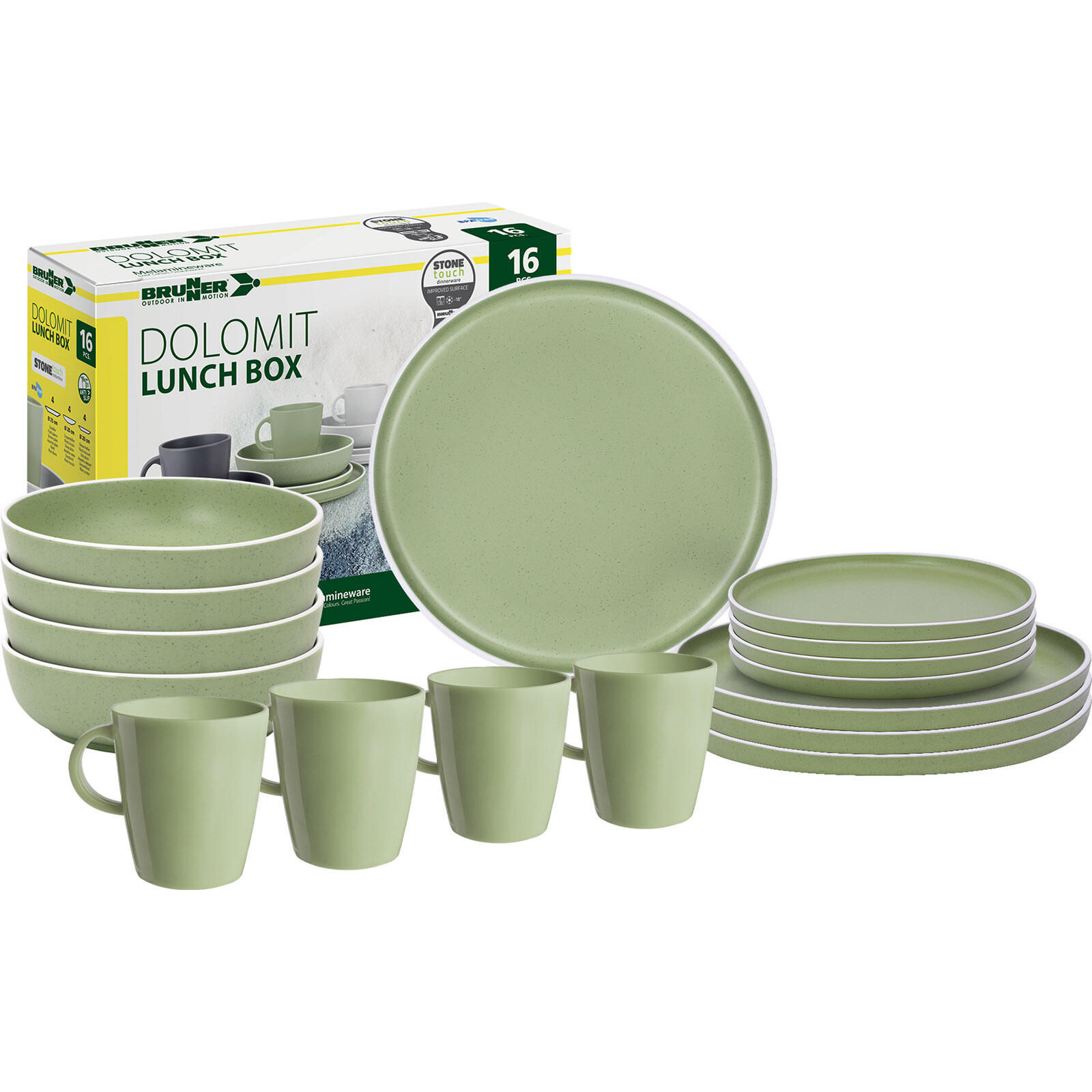 Melamina Vajilla Set Fiambrera Dolomit Stone Touch Camping Platos 16pcs 3/7
