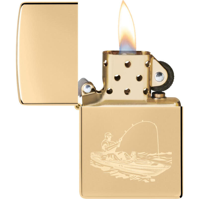 ZIPPO Benzinfeuerzeug "Fishing" in gold
