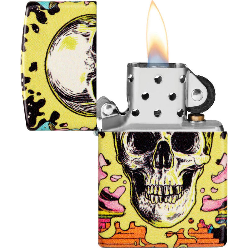 ZIPPO Benzinfeuerzeug "Skull Design" in bunt color 540°