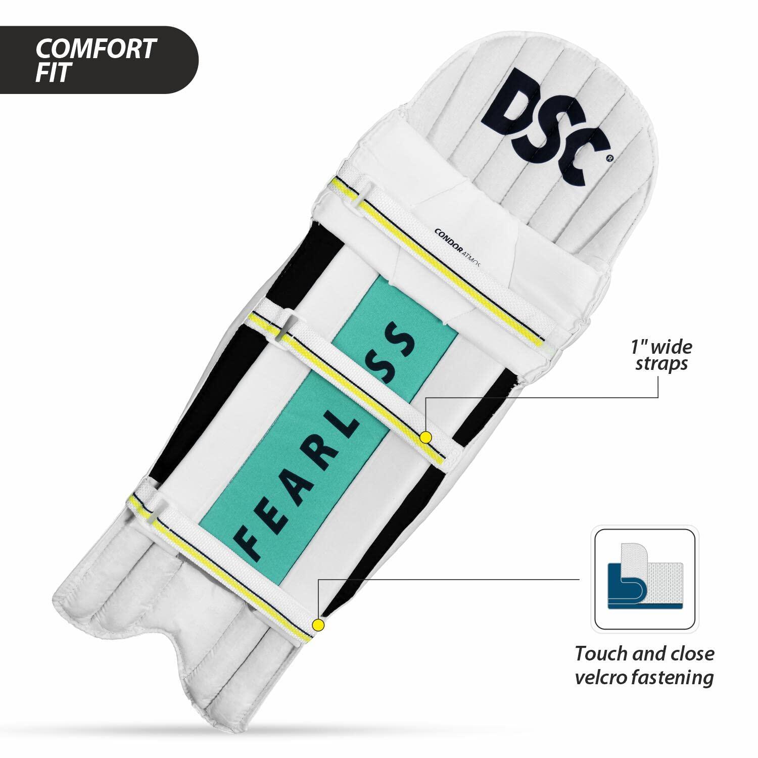 DSC Condor Atmos Cricket Batting Legguard| Farbe: Weiß | Größe: Jugend 4/5