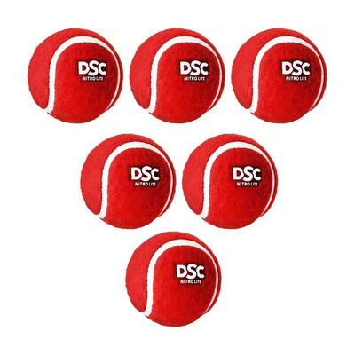 DSC Nitro Tennis Cricket ball | Farbe: Rot | 6er-Pack