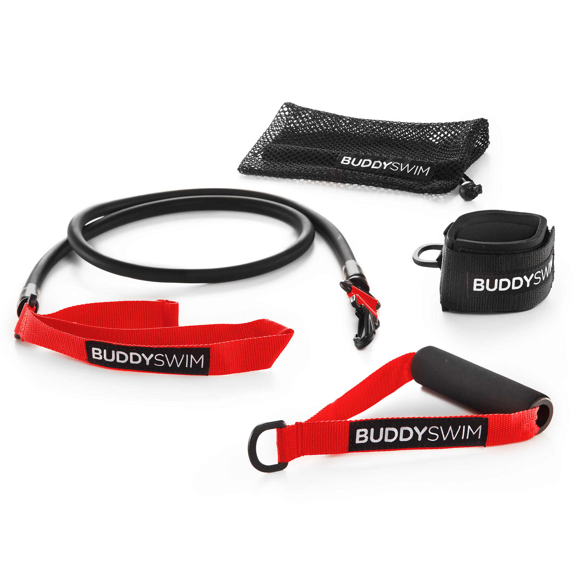 BUDDYSWIM Gomme di resistenza Impugnatura e cavigliera intercambiabili Buddyswim Rosso