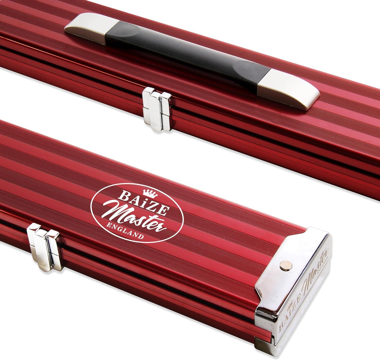 FUNKY CHALK Baize Master WIDE RED 3/4 PRO LINE Aluminium Snooker Pool Cue Case - 2 Cues