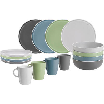 Melamine servies set lunch box dolomit stone touch camping borden 16st