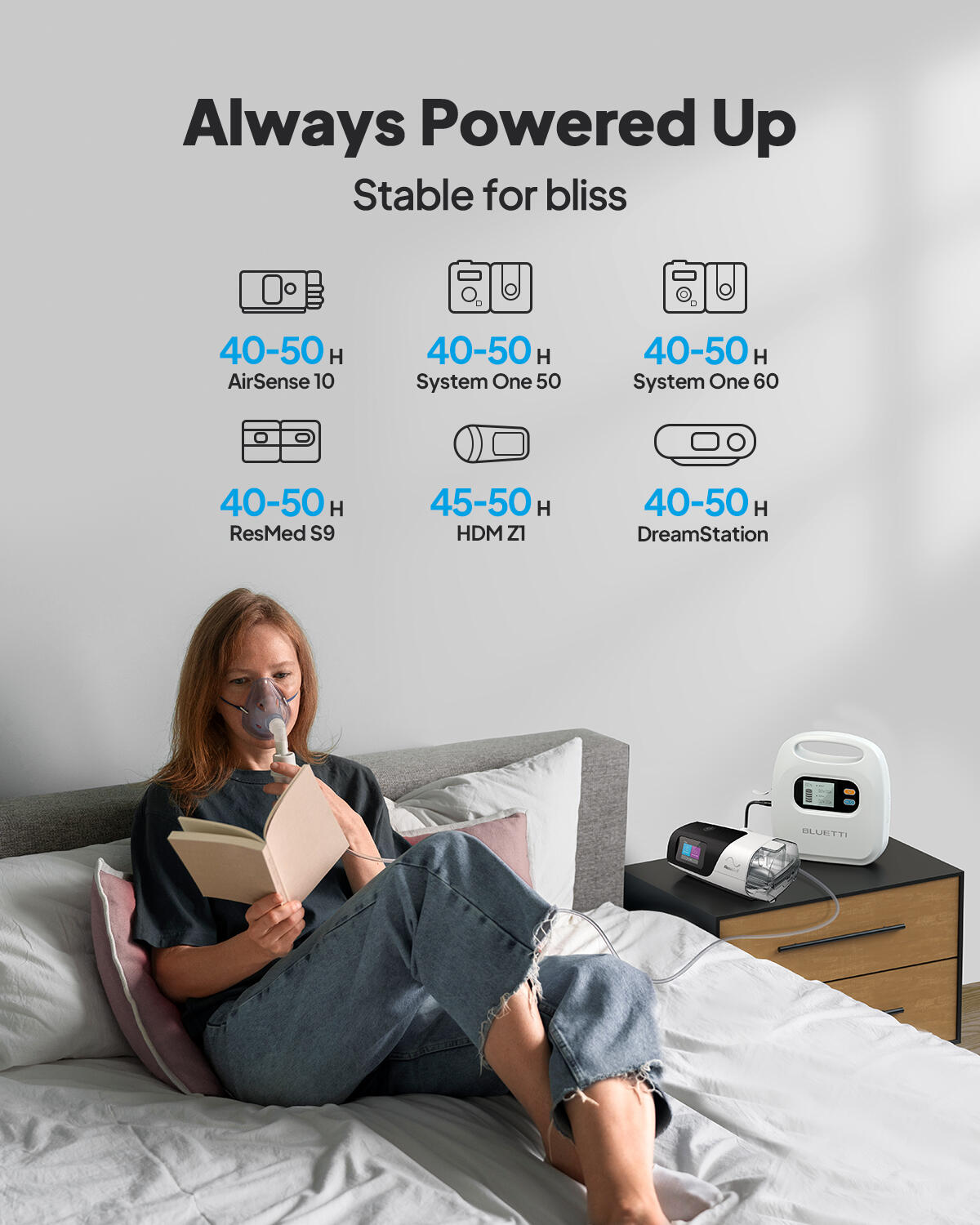 BLUETTI X30 Power Bank 297Wh CPAP Battery for CPAP Machine for Emergency 3/7