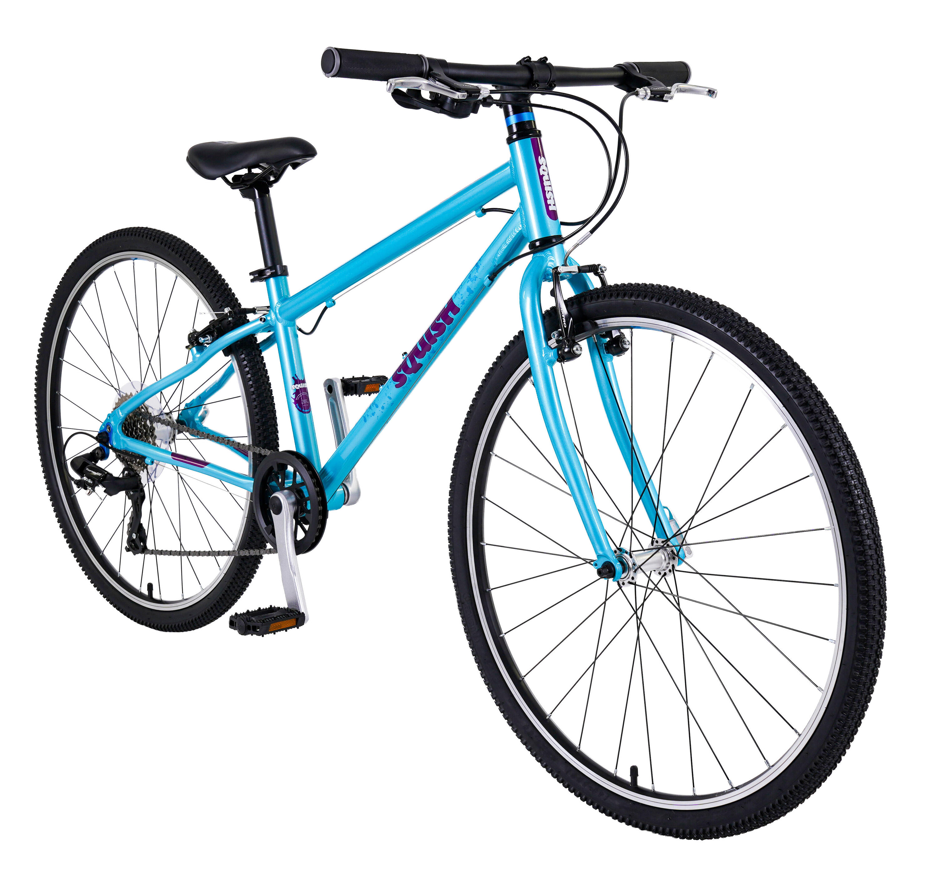 26" Wheel Lightweight Hybrid Bike Aqua Blue 1/8