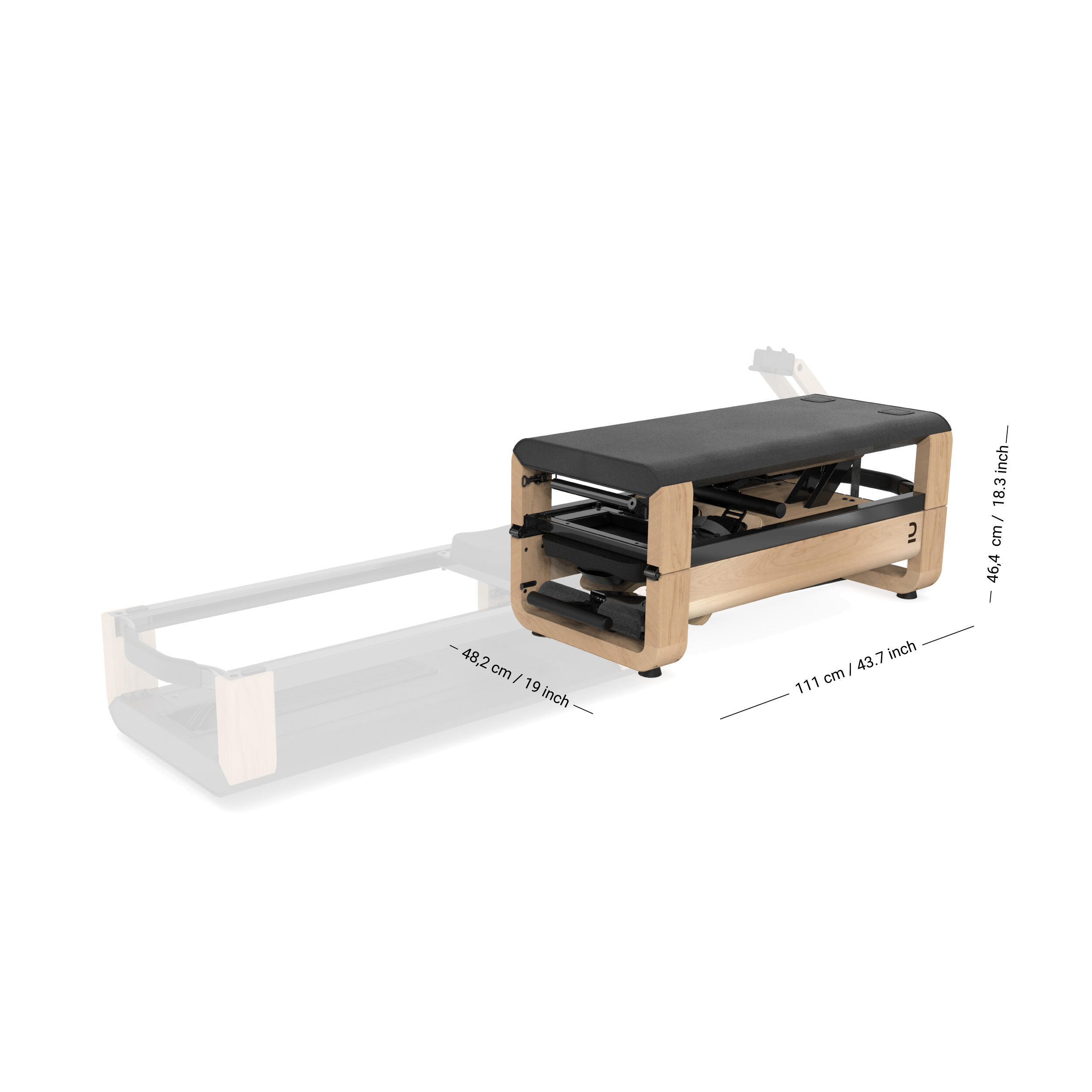 Seconde vie Rameur Domyos Woodrower 3 en 1, pliant, auto-alimenté, 3/5