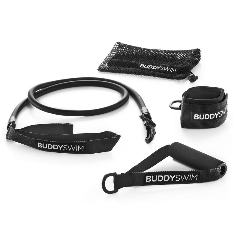 Gomas de Resistencia Maneta y Tobillera Intercambiables Buddyswim X-Heavy Negro