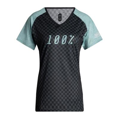 Women short sleeve jersey 100% airmatic jersey seafoam checkers