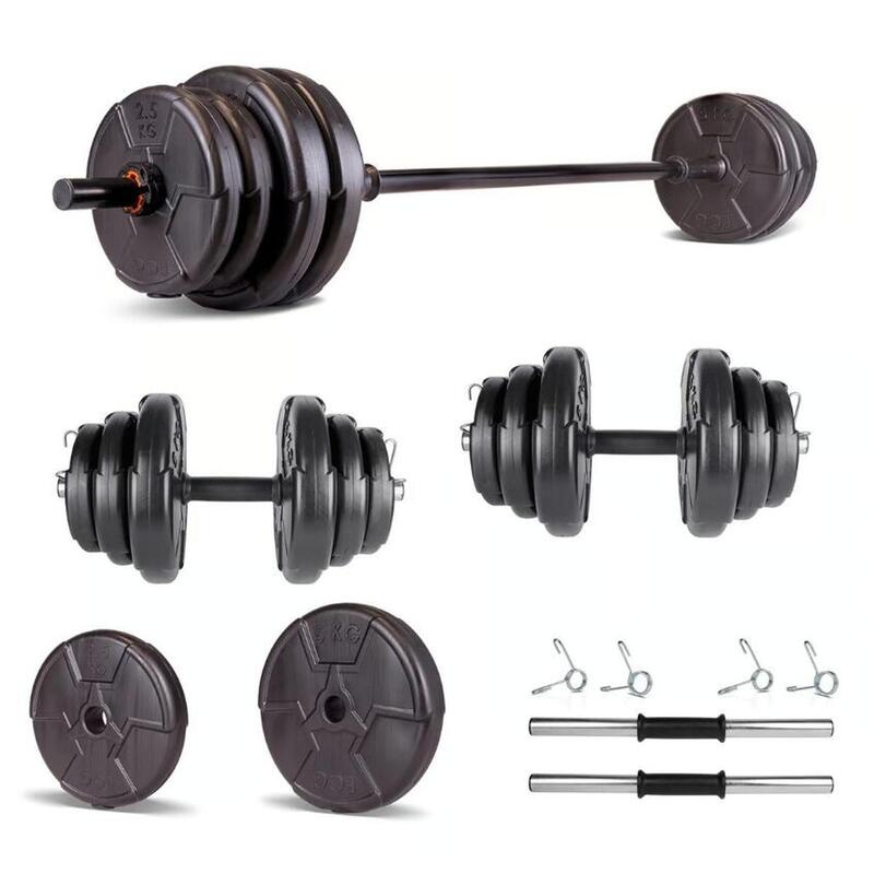 Set haltera, gantere reglabile de 35KG cu 2bare 40cm, o bara 150 cm, negru