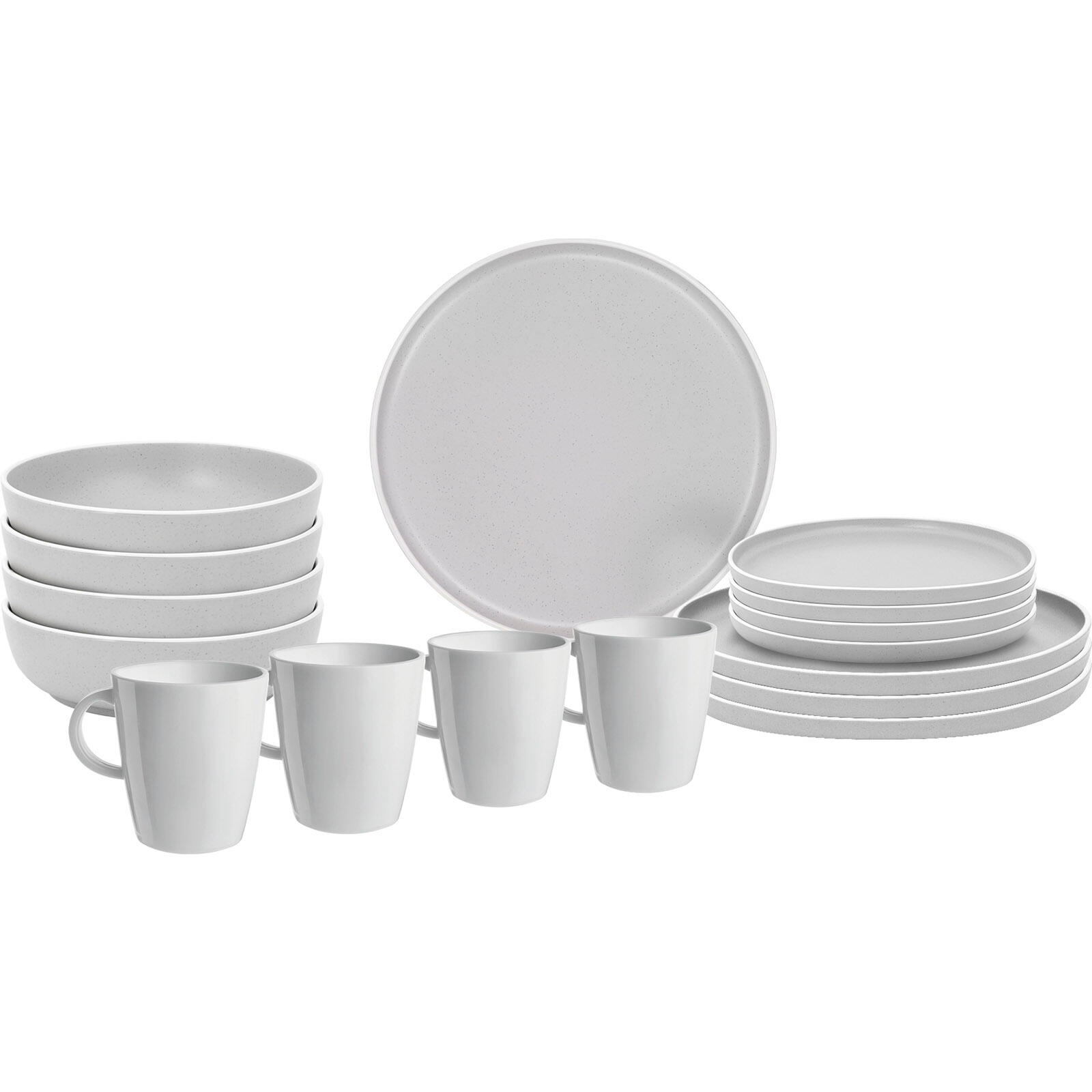Brunner - Vaisselle En Mélamine Lunch Box Dolomit Stone Touch Assiette De Camping 16pcs - Assiette - Blanc - Taille Unique - Decathlon