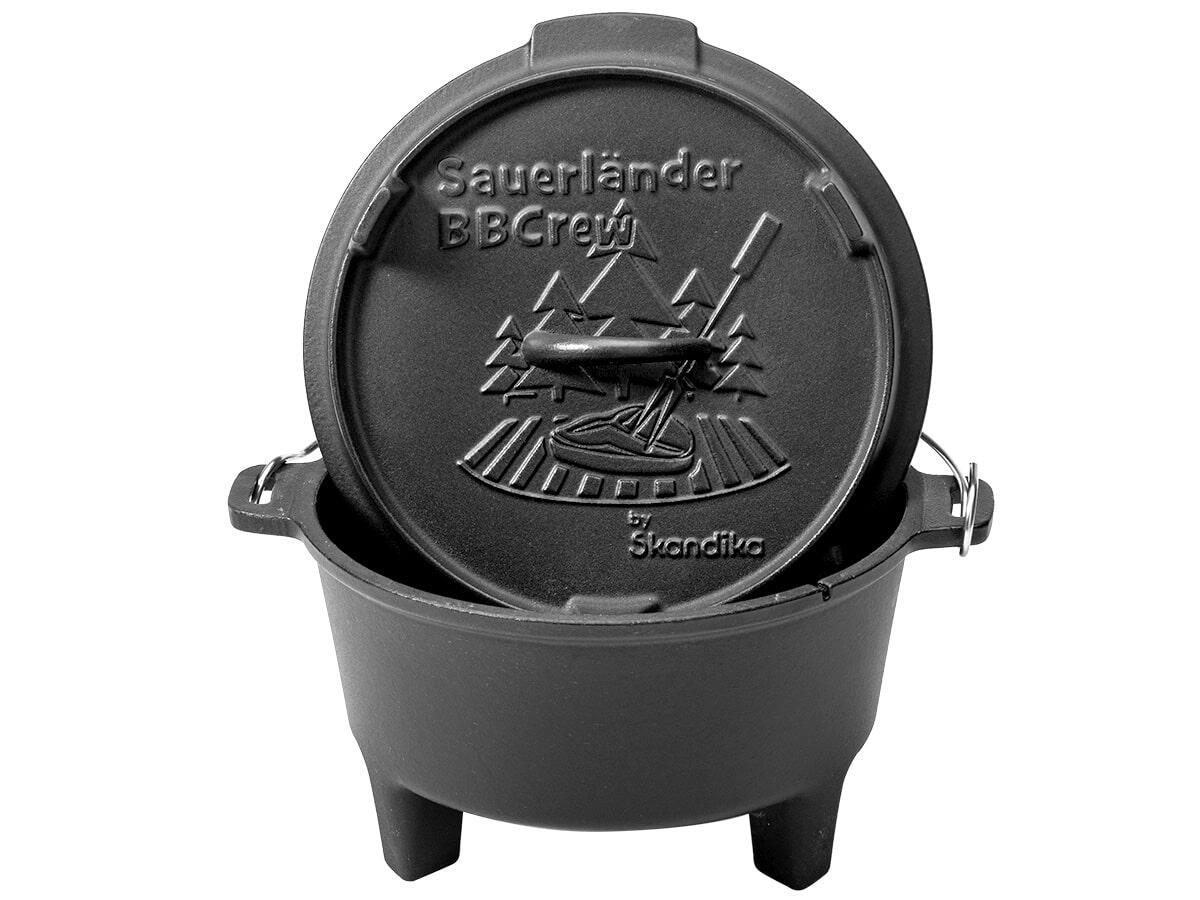 Żeliwny emaliowany garnek kociołek kempingowy BBCREW Dutch Oven 10,25 L 5/7
