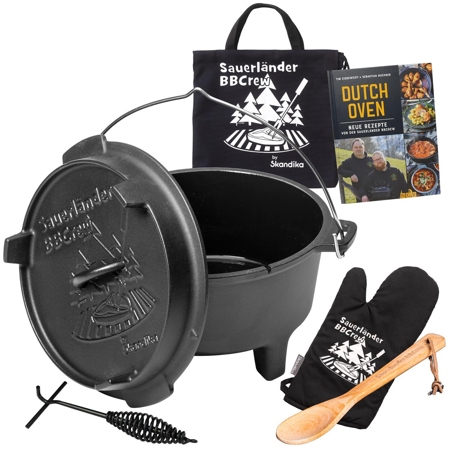SKANDIKA Dutch Oven de Sauerländer BBCrew 10,25 l - Olla de hierro fundido esmaltada