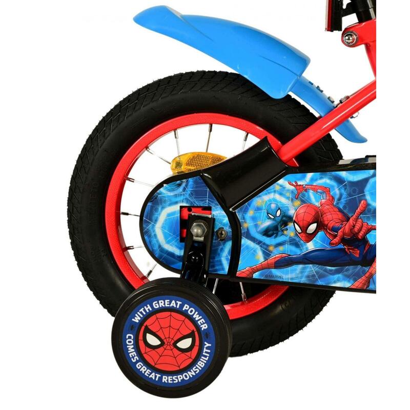 Spider -Man pour enfants à vélo - garçons - 12 pouces - bleu / rouge