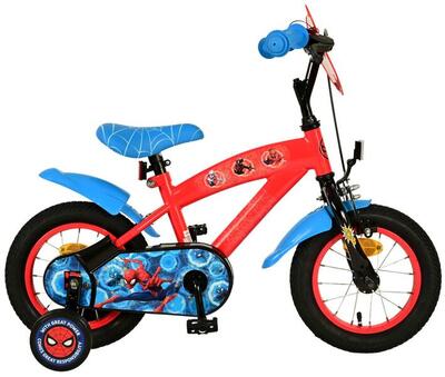 Spinnen -Mann -Kinderrad - Jungen - 12 Zoll - Blau/Rot