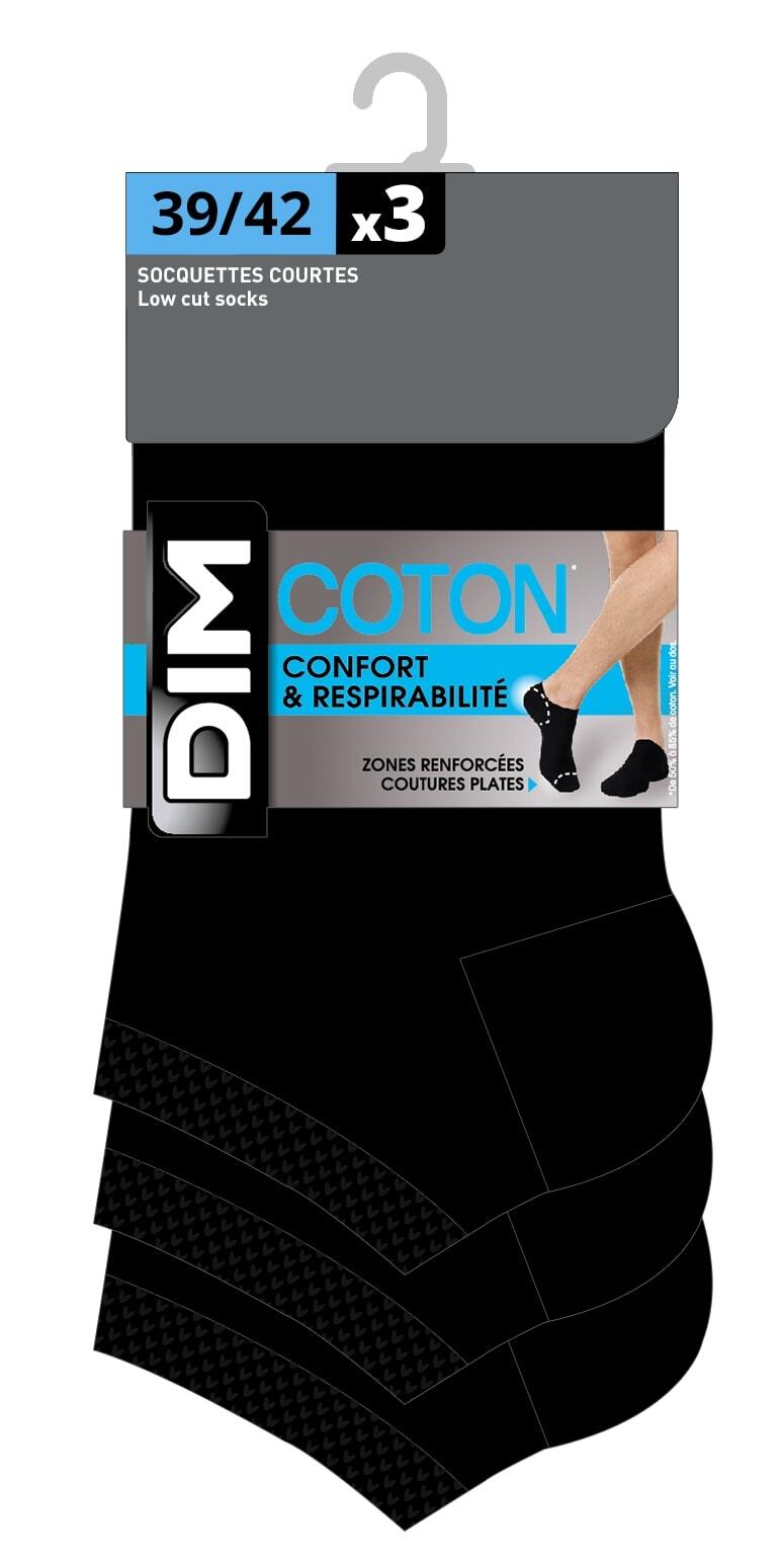 Lot de 3 Paires de Socquettes homme Courtes Basique Coton 4/6