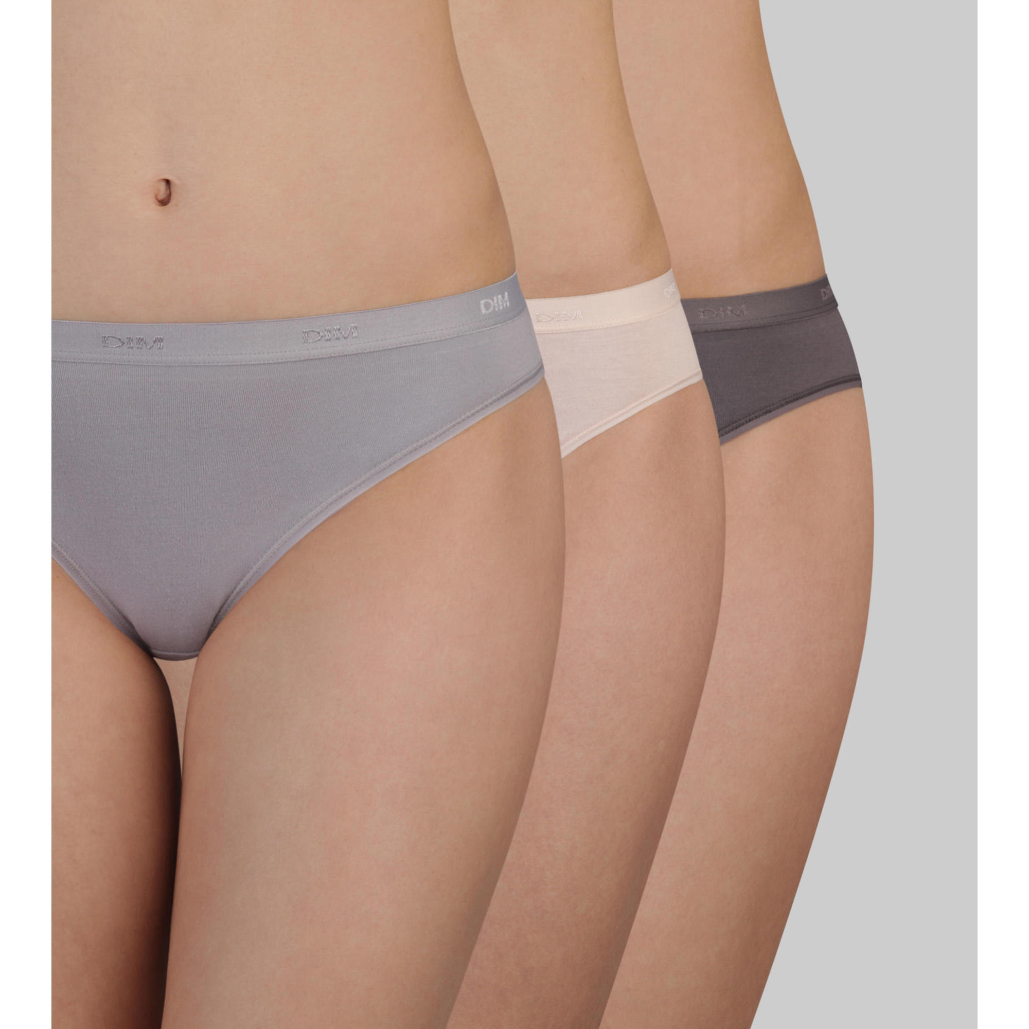 Dim - Lot De 3 Slips Femme Coton Les Pockets - Culotte - Noir|rose|violet - 40 M - Decathlon