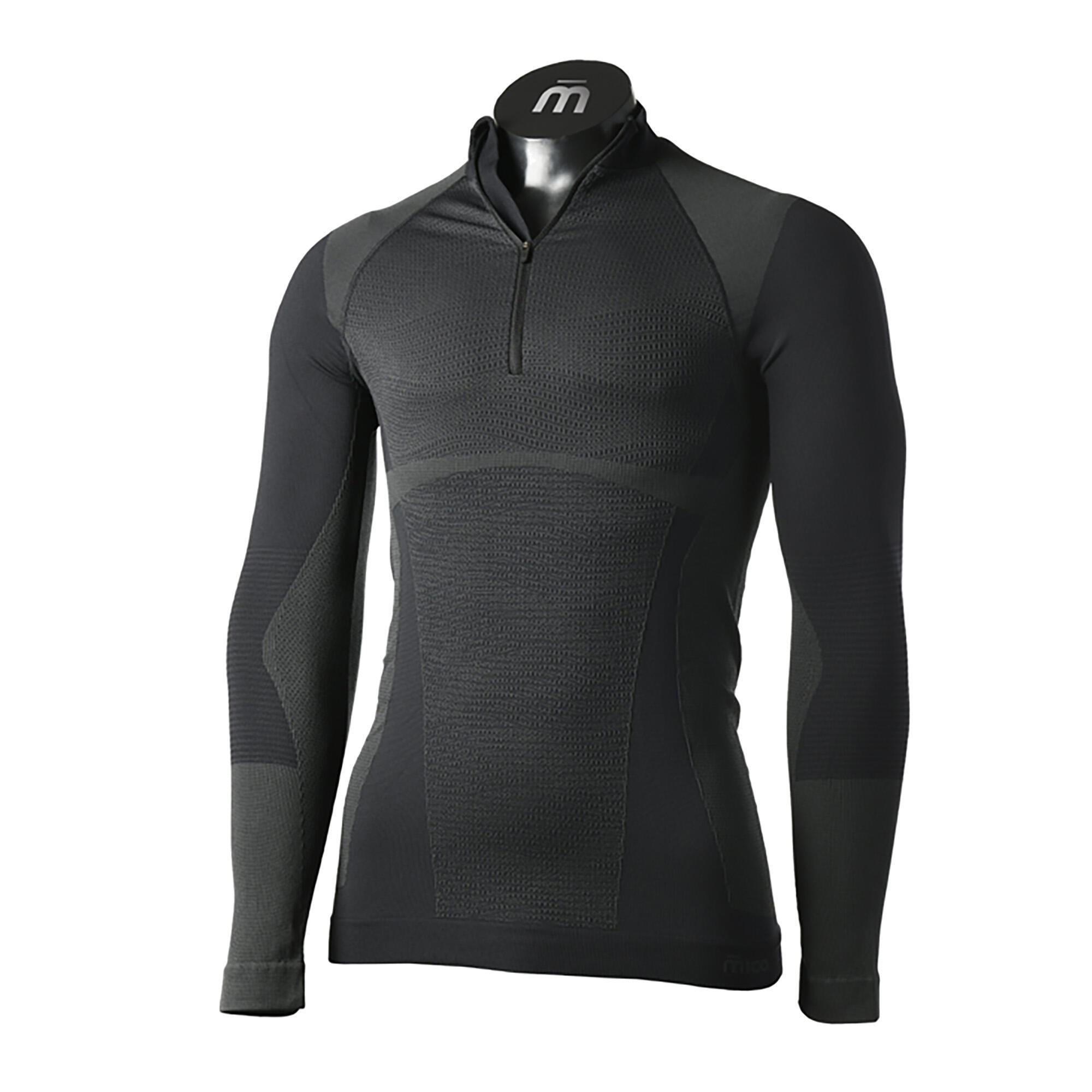 MICO Mico Warm Control Zip Neck Herren-Thermo-T-Shirt