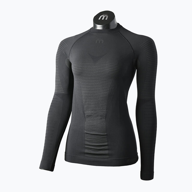 Bluză drumeție femei Warm Control Round Neck, negru