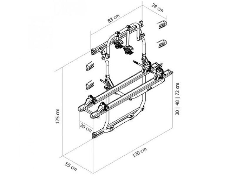 Portabicicletas Thule Elite Van XT negro para Fiat Ducato desde 2007, 2 bicis. 2/7