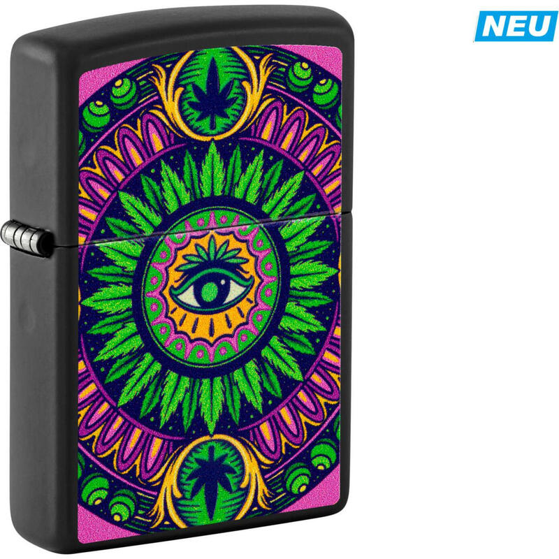 ZIPPO Benzinfeuerzeug "Cannabis Eye" in schwarz/lila