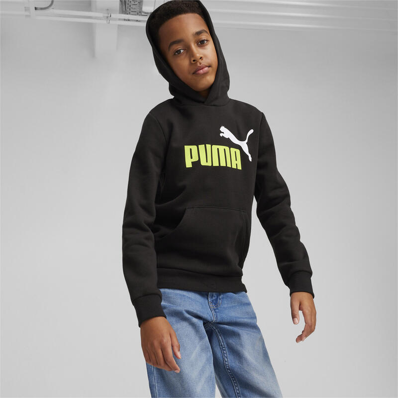 Essentials+ hoodie met groot tweekleurig logo voor jongeren PUMA