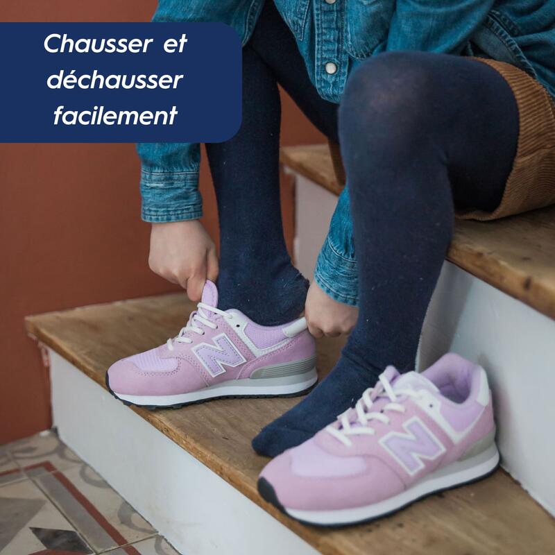 Lacets élastiques enfants baskets/sneakers - silicone - bleu banquise