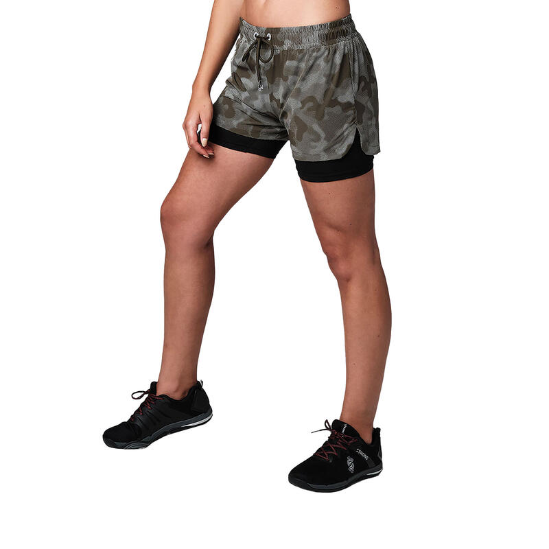 Pantalón corto de entrenamiento 2 en 1 para mujer STRONG ID