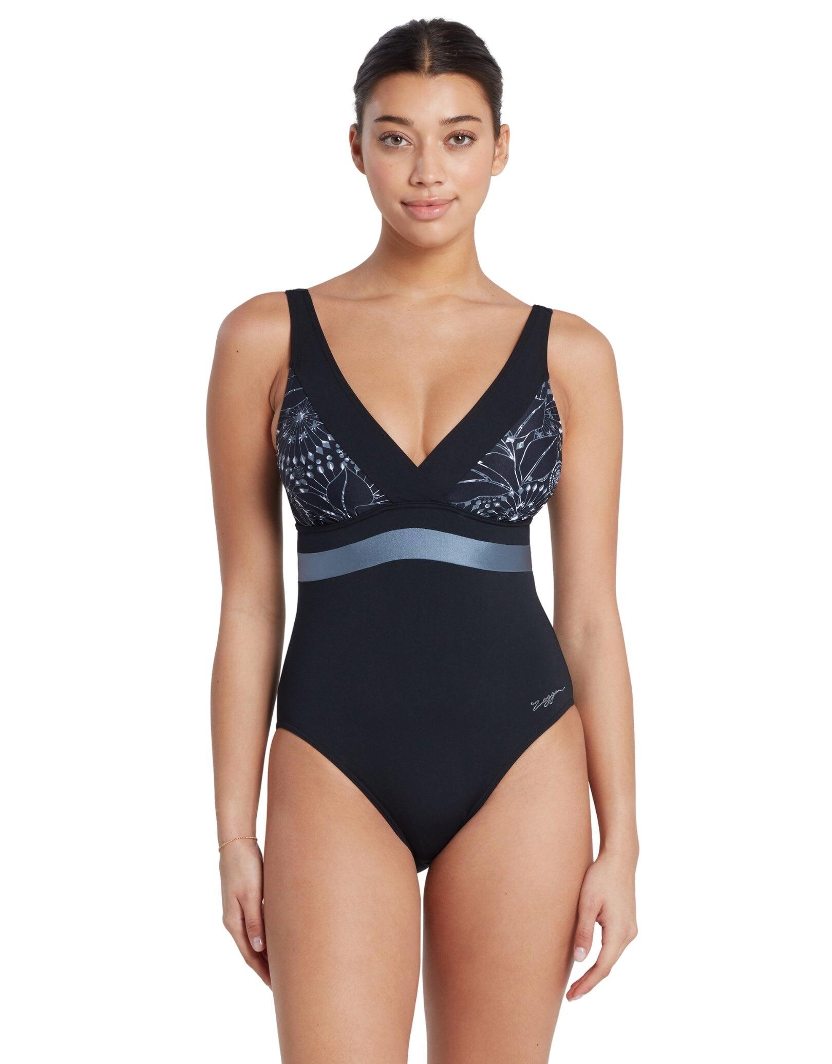 ZOGGS Zoggs Stellar Square Back Swimsuit - Black/White