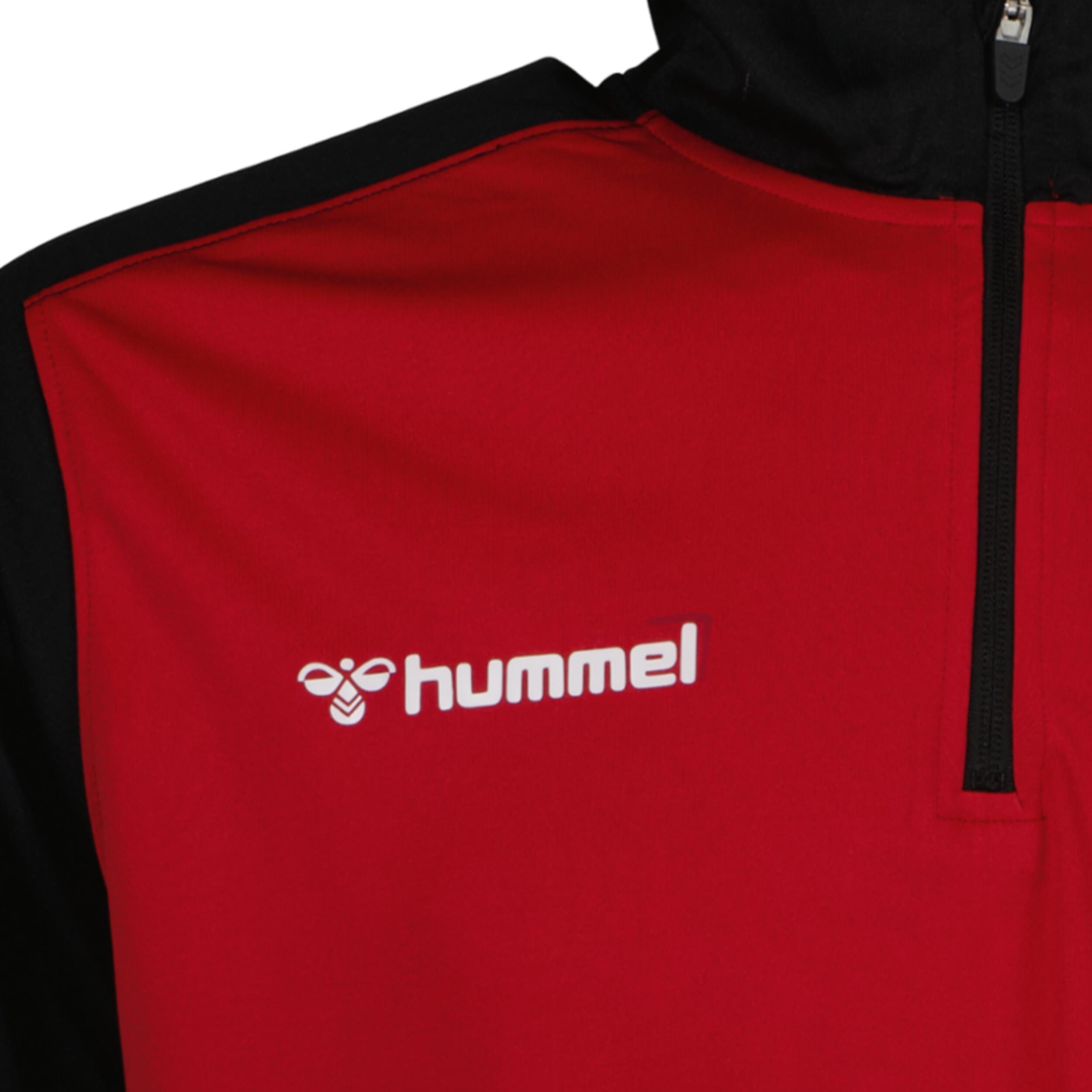 Half zip sweat for kids, great for football, in true red/black 3/3