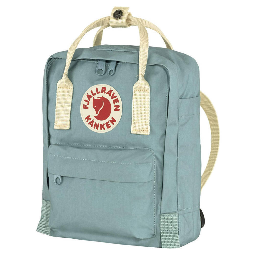 Zaino Mini Fjallraven Kånken Sportivo Blu Cielo e Quercia Chiara 3/6