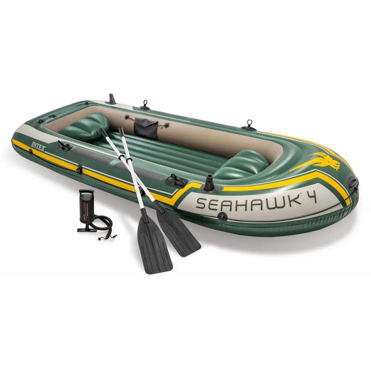 INTEX Schlauchboot inklusive Zubehör - 4 Personen - Seahawk 4 - 351x145 CM