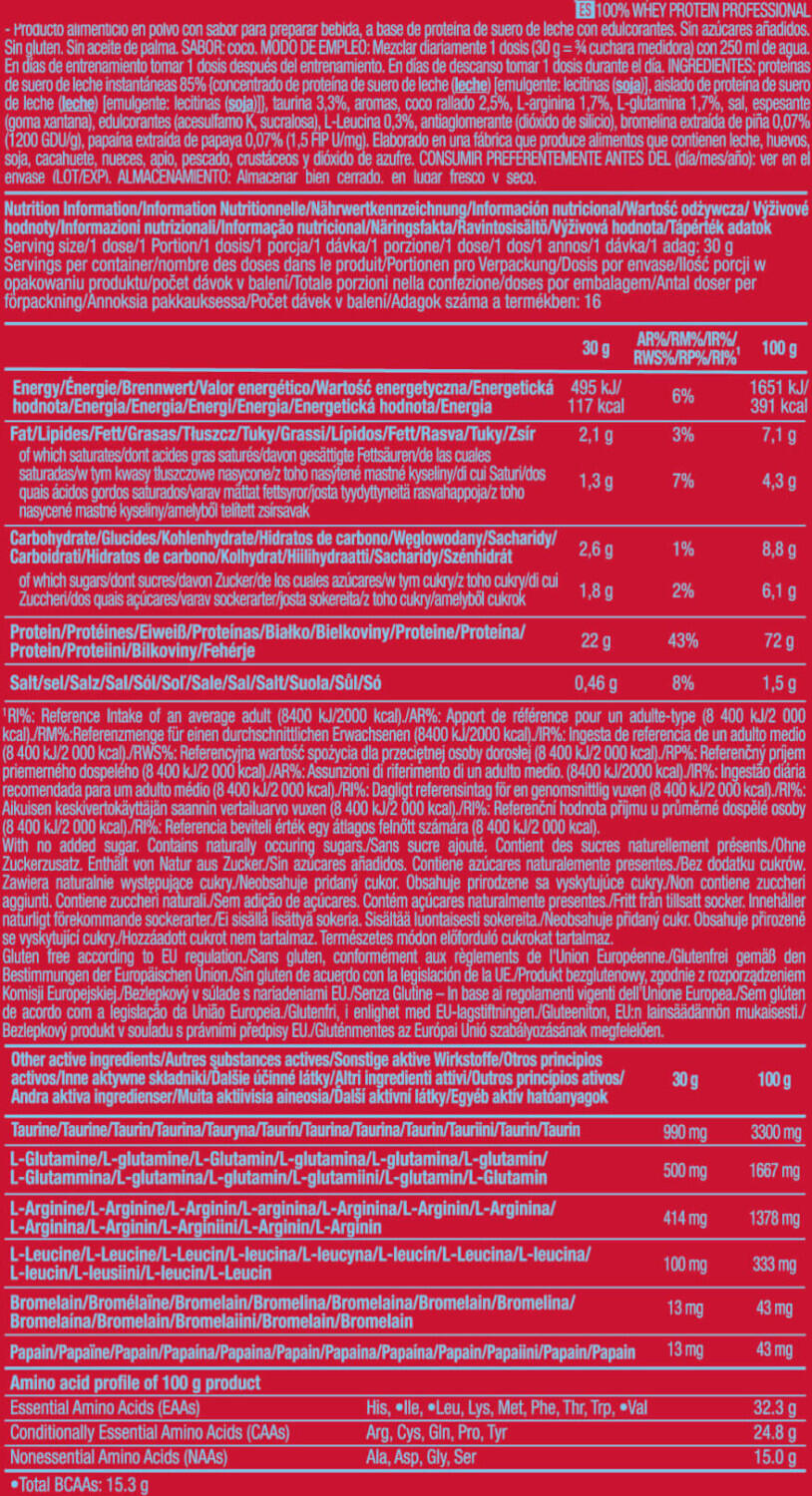 Whey concentrée - 100% Whey Protein Professional - Noix de Coco 4/5