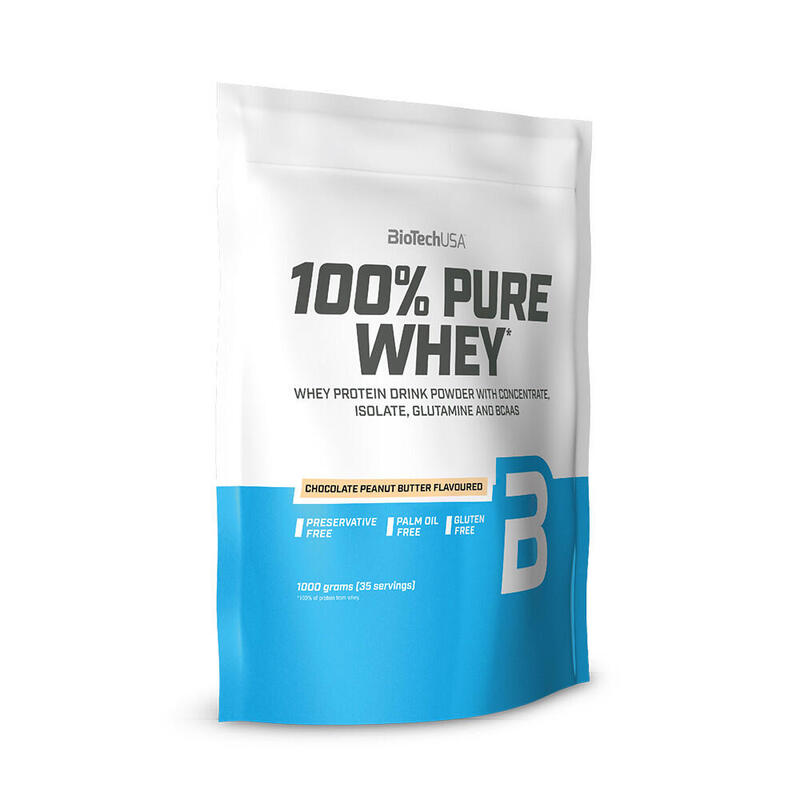 100% Pure Whey - 1kg Chocolate con crema de cacahuete de Biotech USA