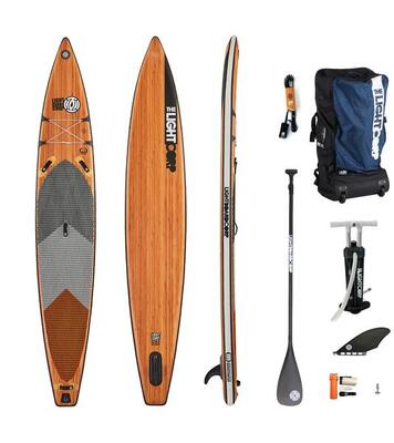 ISUP MFT WOOD TOURER SET 14´ x 28.5" x 6" incl. 3 tlg. Pro Endurance 100% Carbon