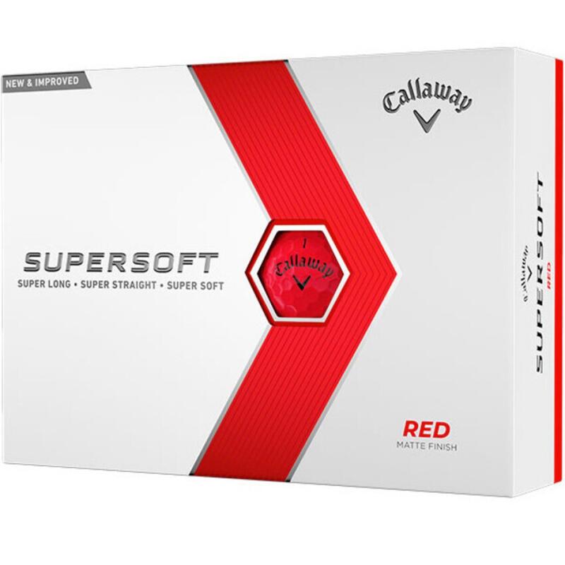 Packung mit 12 Golfbällen Callaway Supersoft Rot New